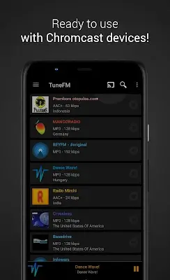 TuneFM - Internet Radio Player Capture d'écran 2