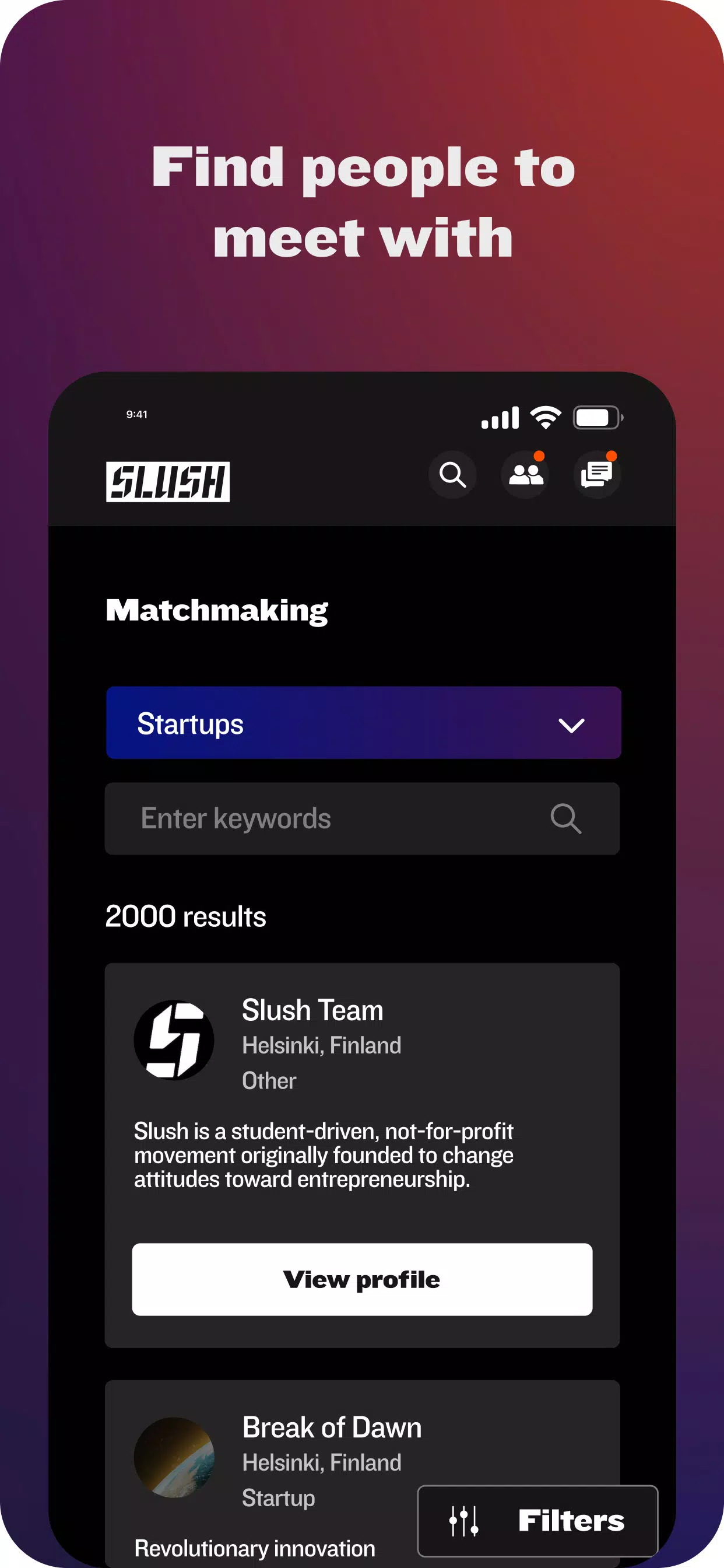 Slush App Schermafbeelding 1