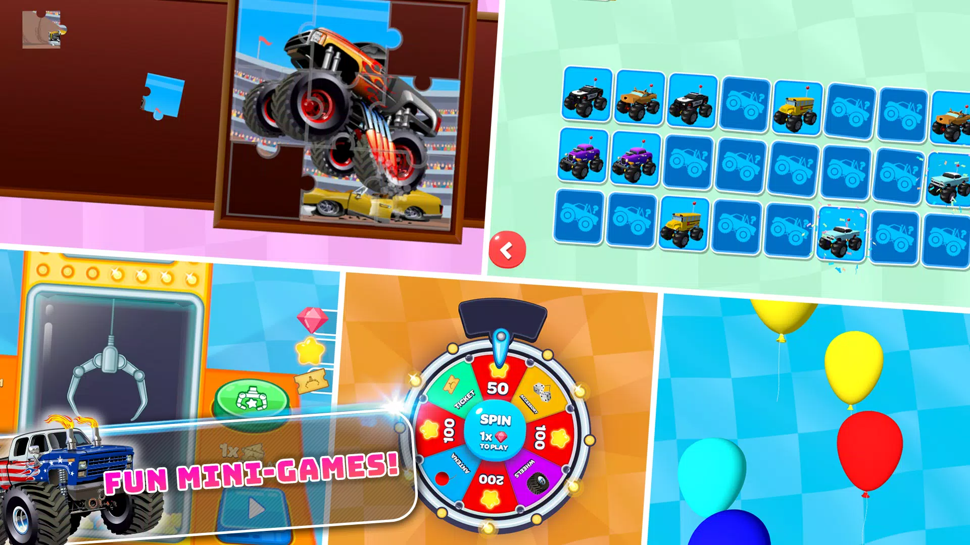 Monster Trucks Kids Race Game Screenshot 3