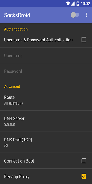 SocksDroid Capture d'écran 2