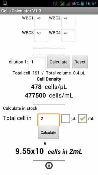 Cells Calculator Screenshot 1