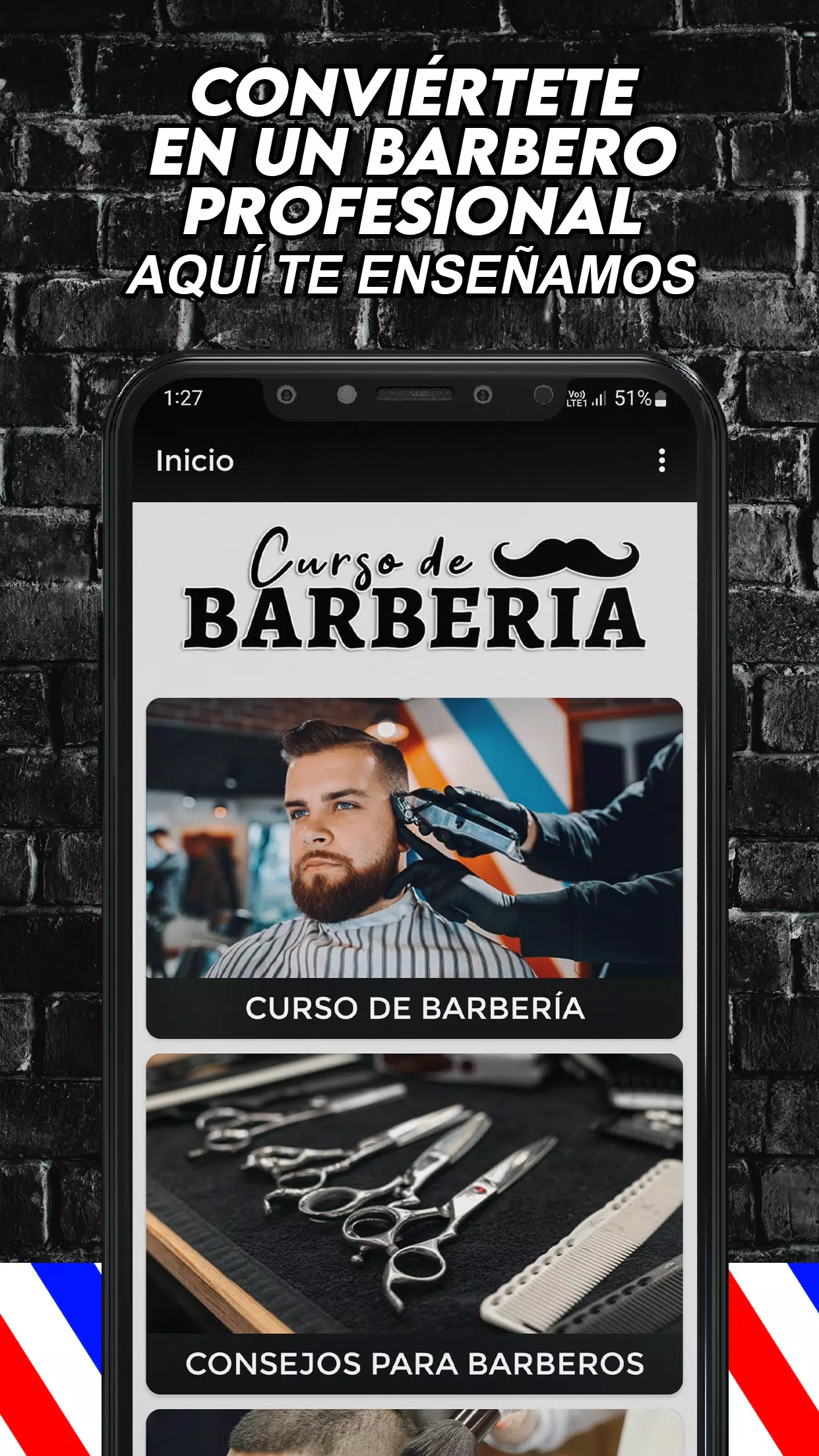 Curso de Barberia y Peluquería Captura de tela 0