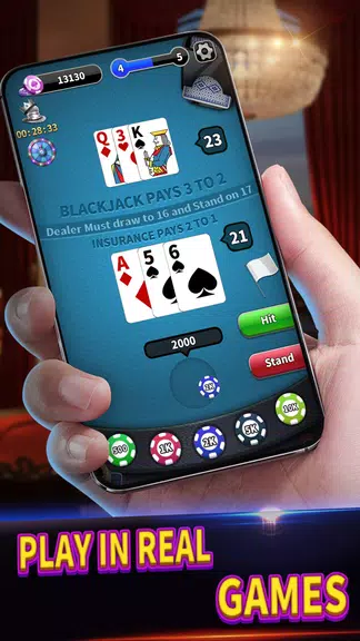 BlackJack 21 lite offline game スクリーンショット 0