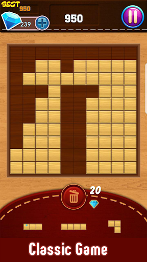 Block Puzzle : Classic Wood Tangkapan skrin 1