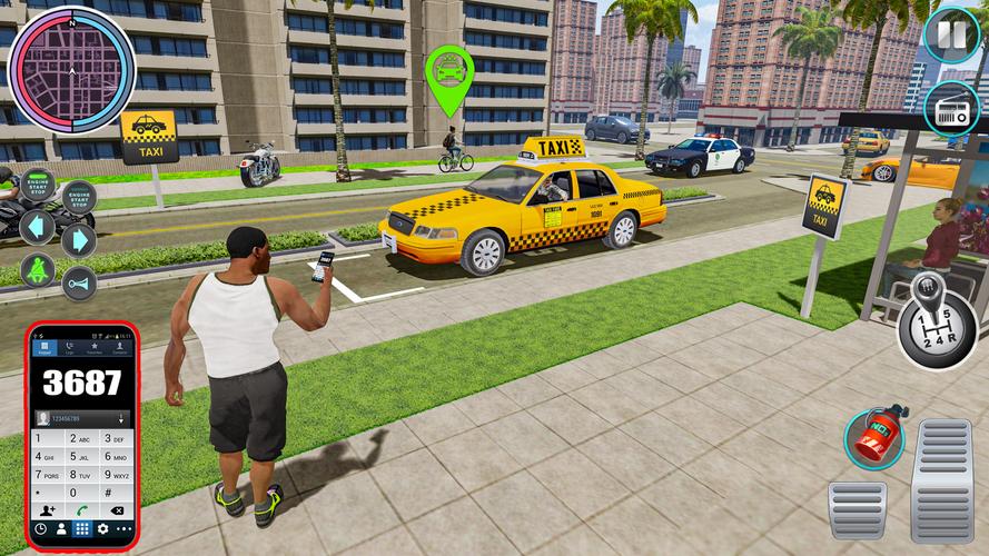 Taxi Traffic Car Racing Games ภาพหน้าจอ 0