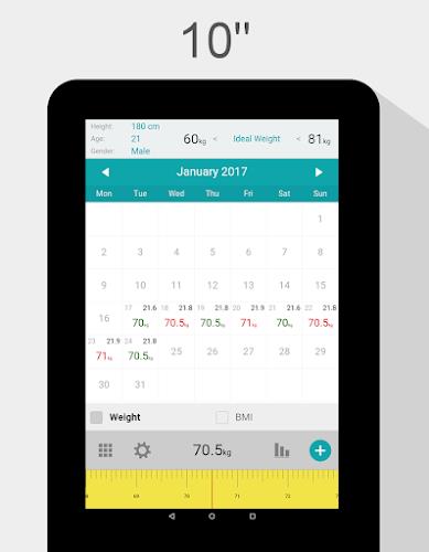 Weight Calendar Screenshot 2