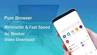 Pure Web Browser - Adblocker Скриншот 0