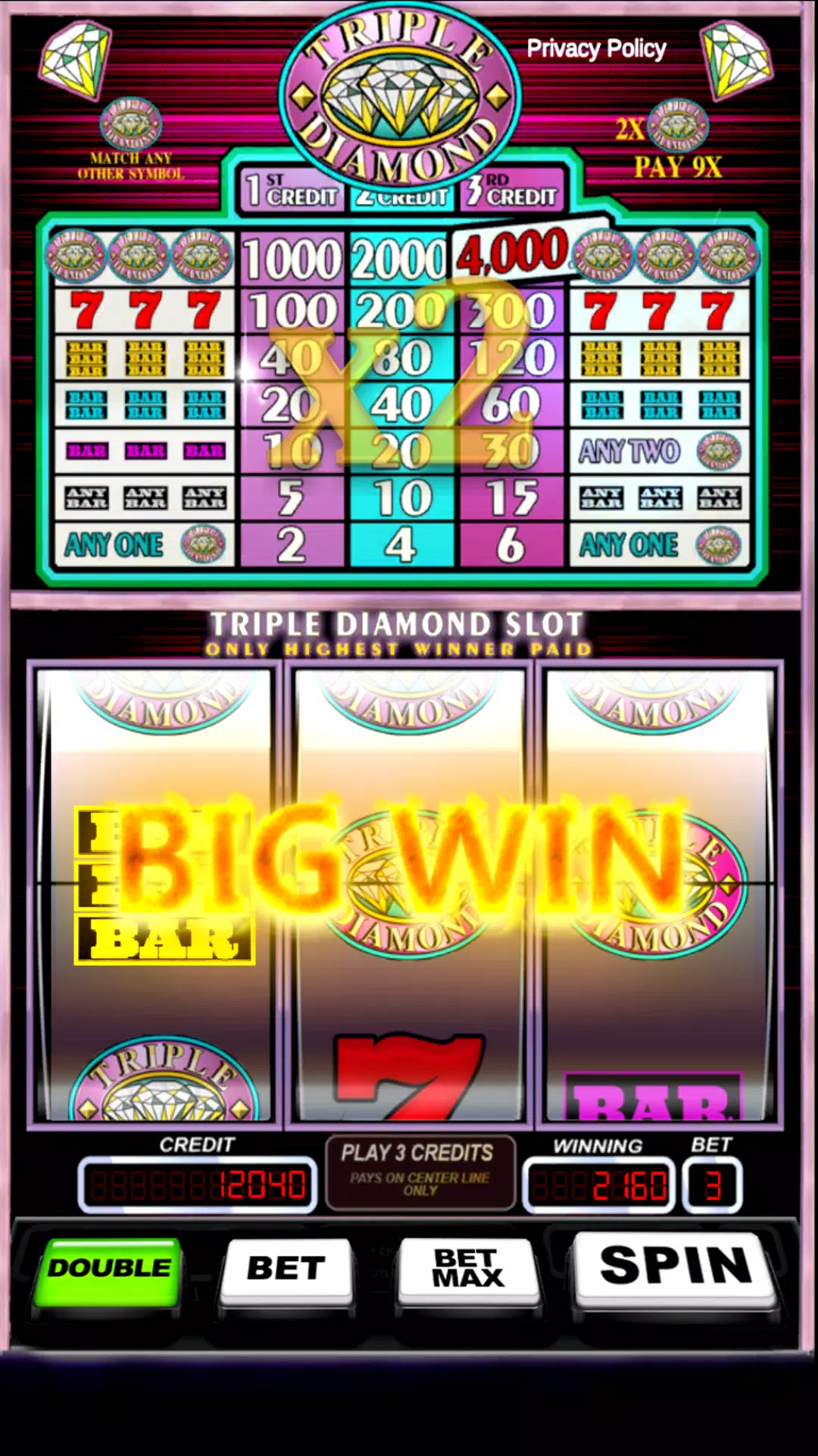 Triple Pay Diamond Slot Capture d'écran 0