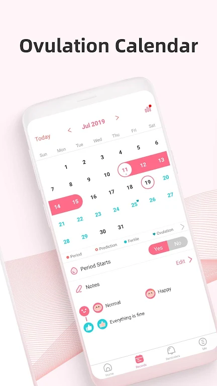 PinkBird Period Tracker Tangkapan skrin 1