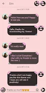 SMS Theme Ribbon Pink messages Captura de pantalla 1