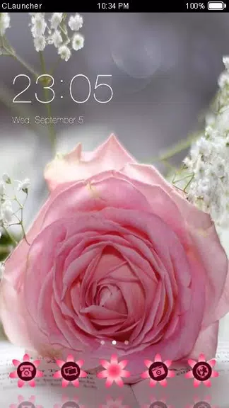 Pretty Pink Rose Theme স্ক্রিনশট 0