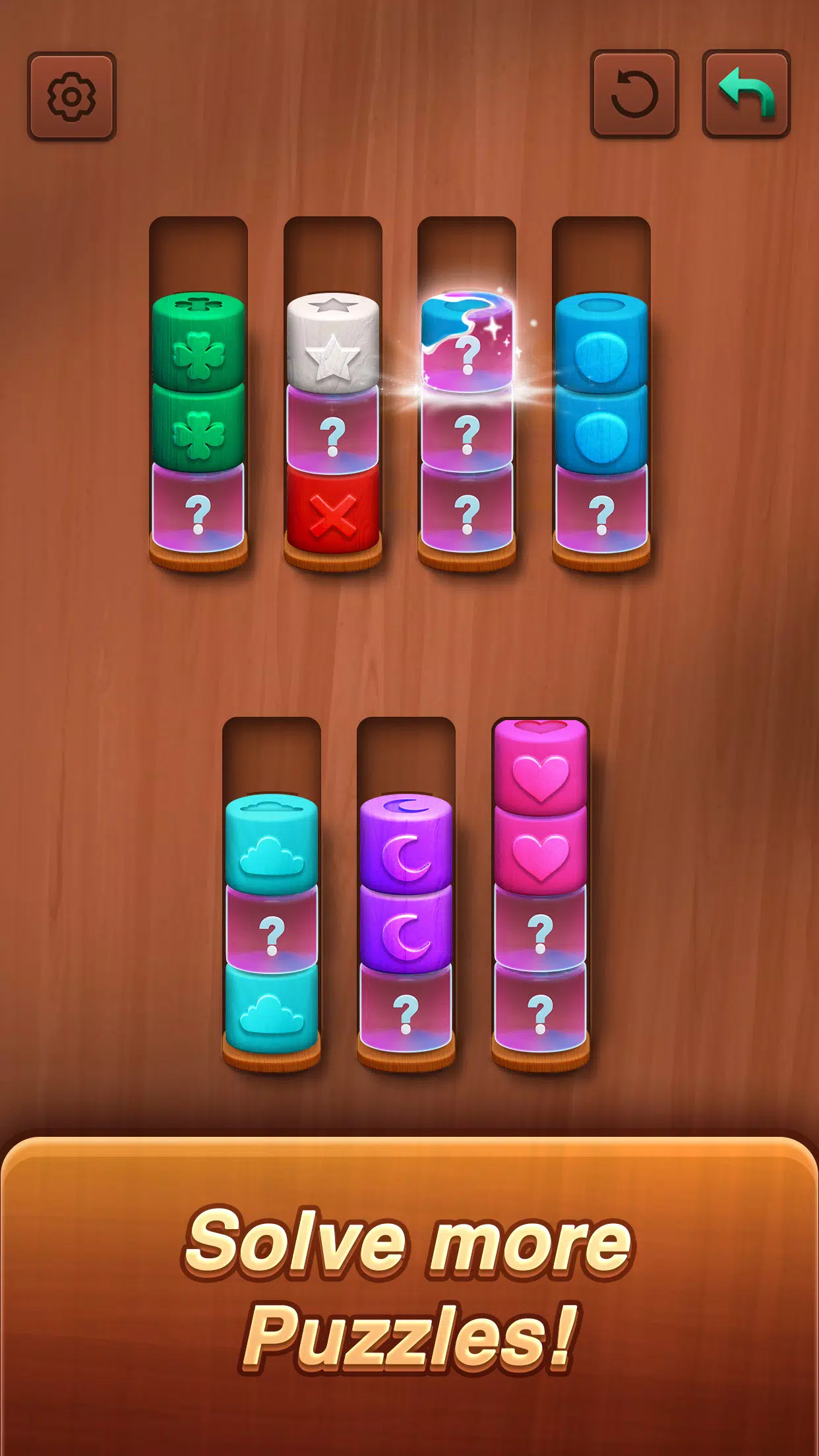 Color sort: Wood Cylinder Saga स्क्रीनशॉट 2