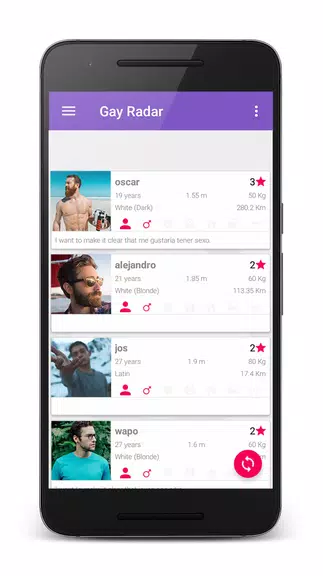 Gay Radar - dating, meeting chat hookup with men. Ekran Görüntüsü 1