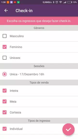 BaladAPP Check-In Captura de tela 3