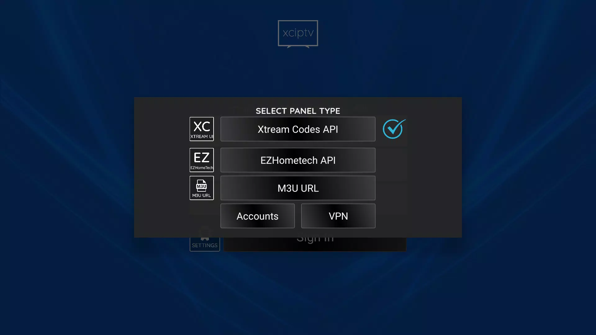 Schermata XCIPTV PLAYER 3