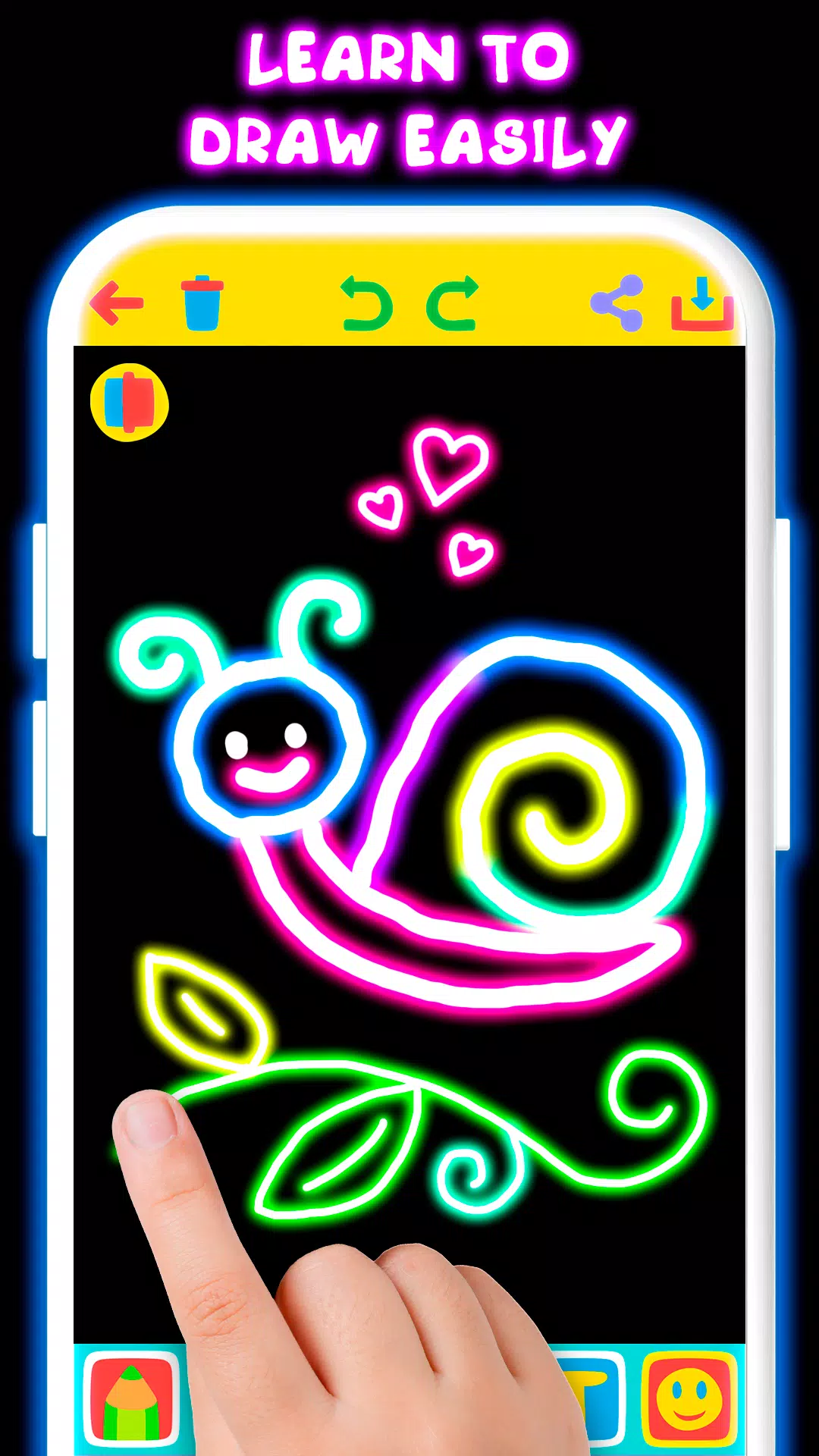 Drawing For Kids - Glow Draw Captura de pantalla 0