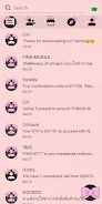 SMS Theme Ribbon Pink messages Captura de pantalla 2