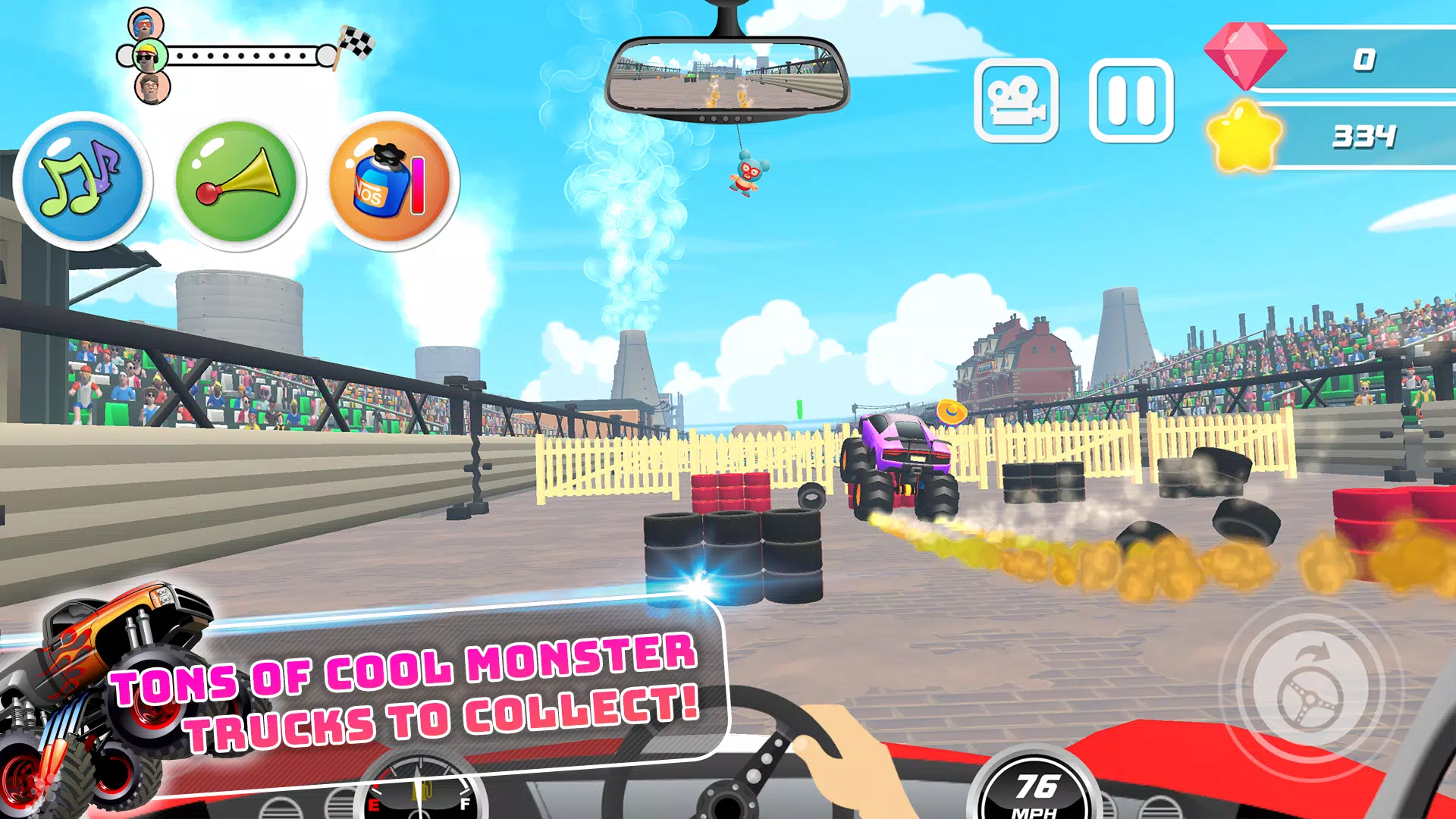 Monster Trucks Kids Race Game ภาพหน้าจอ 1