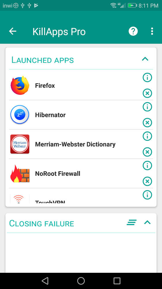 Killapps: Apps schließen Screenshot 1
