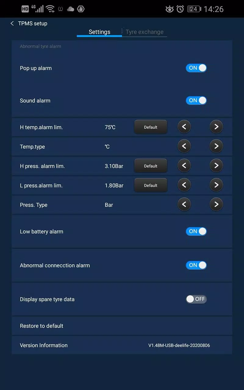 Deelife TPMS for MU7J MU9F Ekran Görüntüsü 0