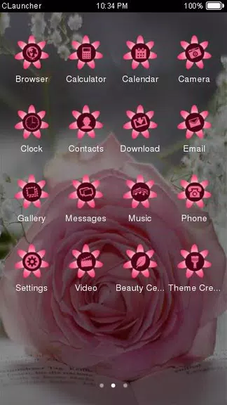 Pretty Pink Rose Theme স্ক্রিনশট 1