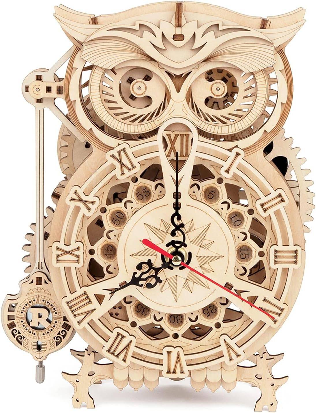 ROKR 3D Wooden Puzzles Sowl Clock