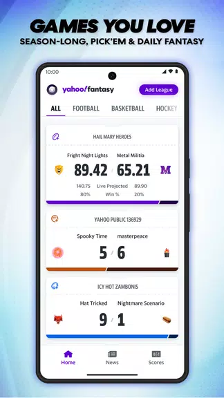 Yahoo Fantasy: Football & more स्क्रीनशॉट 0