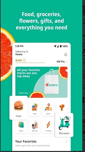 Toters: Food Delivery & More Captura de pantalla 0