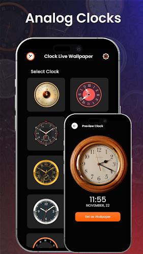 Analog Clock Wallpaper：3DClock Captura de pantalla 0