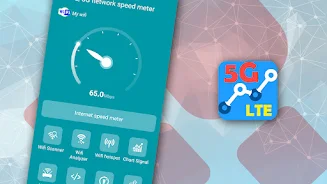 4G LTE, 5G network speed meter Schermafbeelding 0