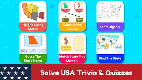 USA Map Kids Geography Games Ảnh chụp màn hình 2