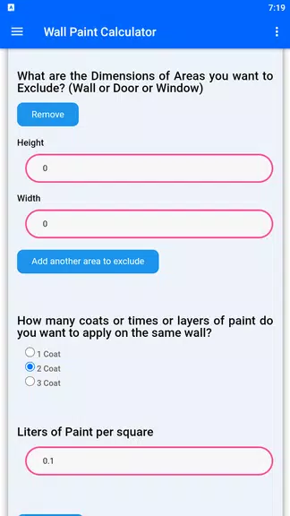 Wall Paint Calculator Screenshot 2