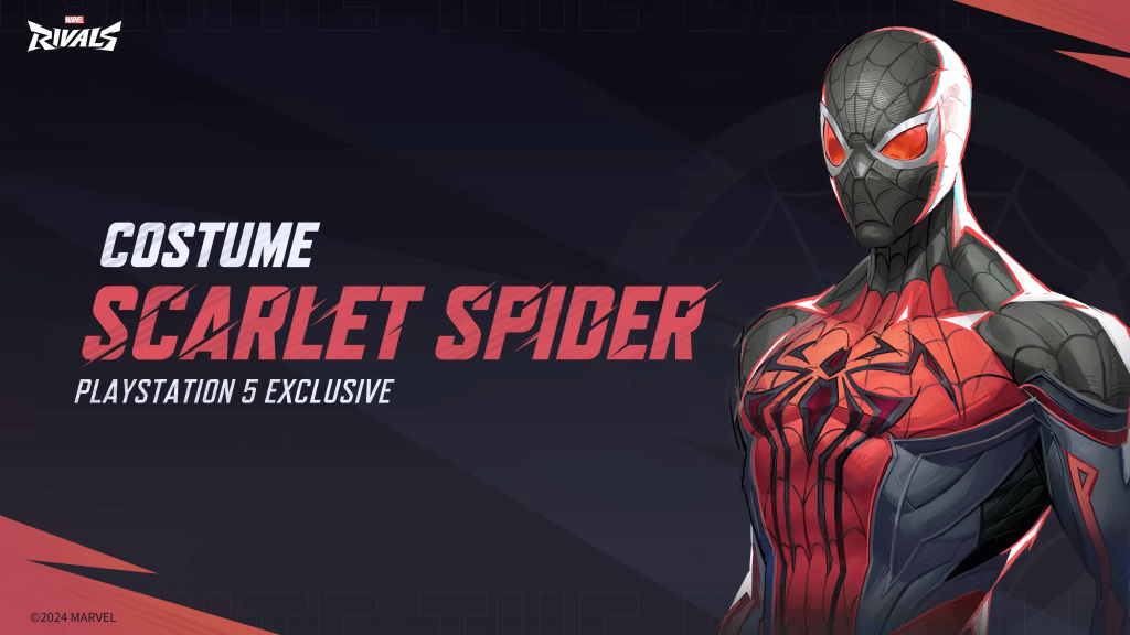 Spider-Man in zijn Scarlet Spider Skin als onderdeel van een artikel over gratis Marvel Rivals Skins.