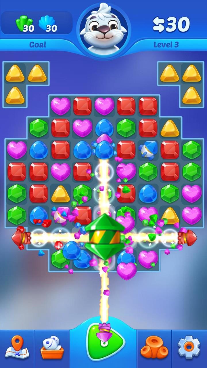 Jewel crush - match 3 game Ekran Görüntüsü 3