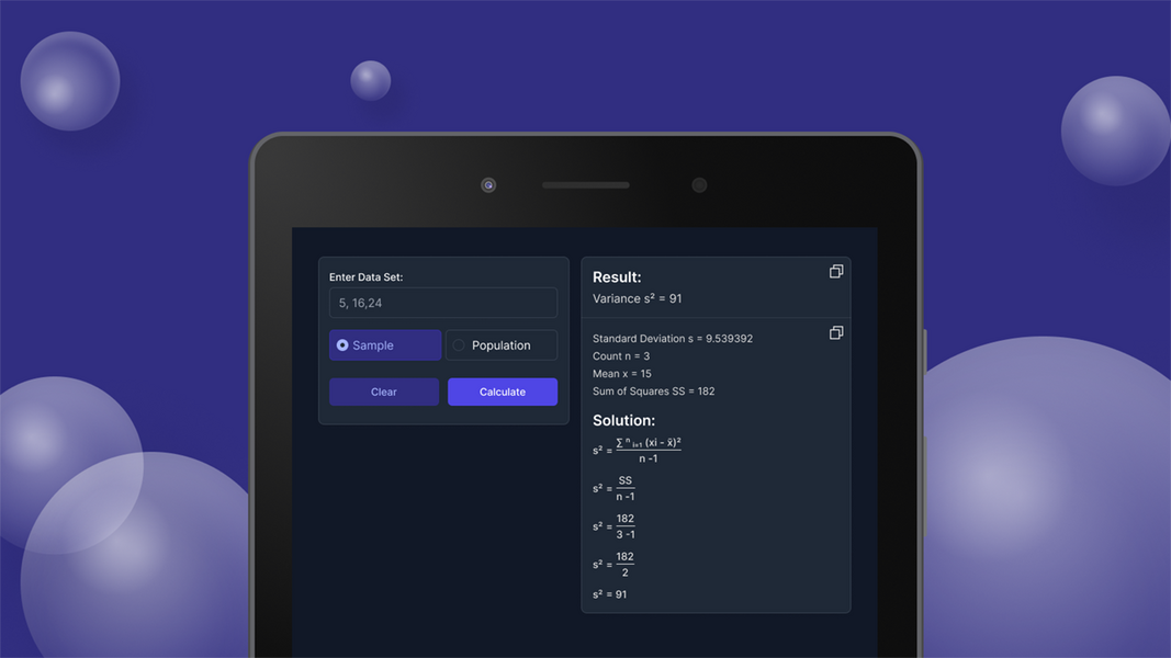 Variance Calculator Screenshot 0