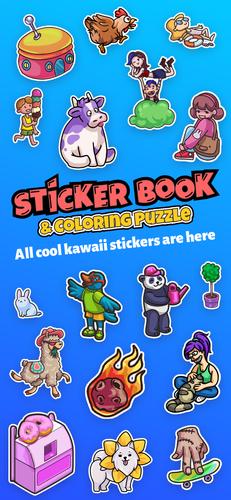 Sticker book & coloring puzzle 스크린샷 0