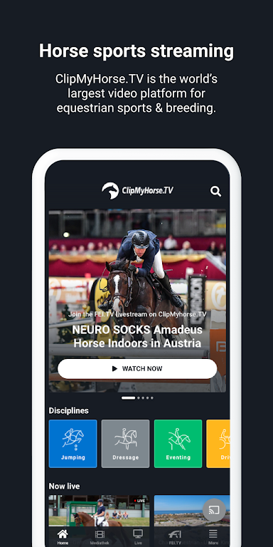 ClipMyHorse.TV & FEI.TV Zrzut ekranu 1