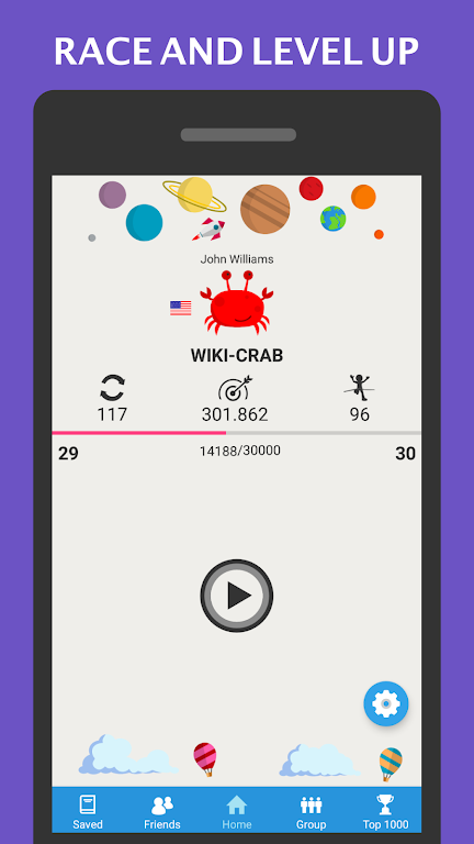 Wiki Race - Wikipedia Game স্ক্রিনশট 0