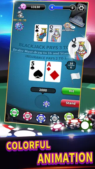 BlackJack 21 lite offline game スクリーンショット 1