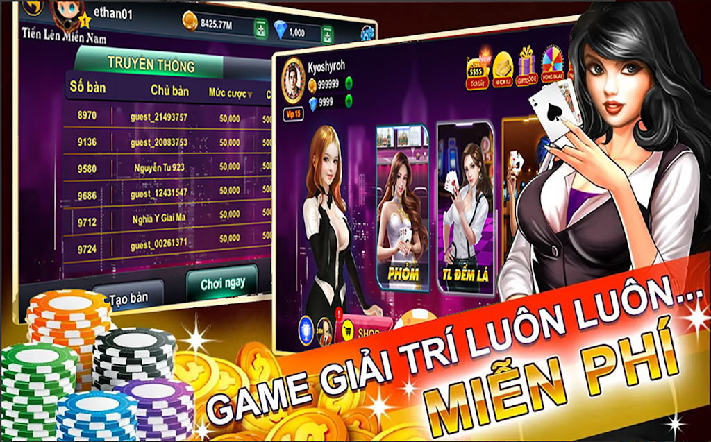Tiến lên đếm lá online - tien len 2019 スクリーンショット 2