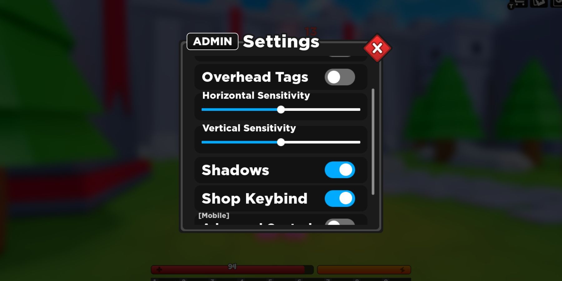 Sensitivity Adjustment