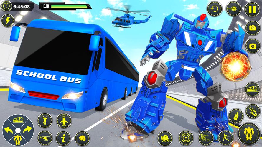 School Bus Robot Car Game ဖန်သားပြင်ဓာတ်ပုံ 2