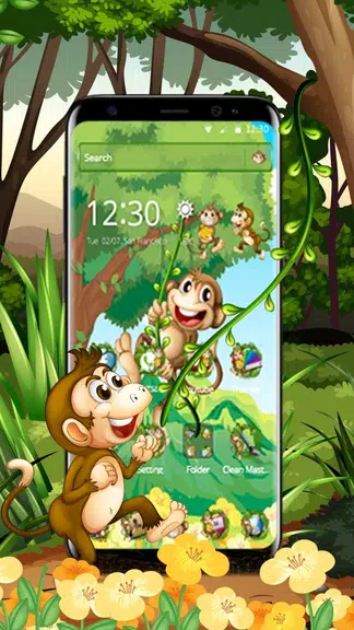 The Cute Cartoon Monkey Theme應用截圖第2張