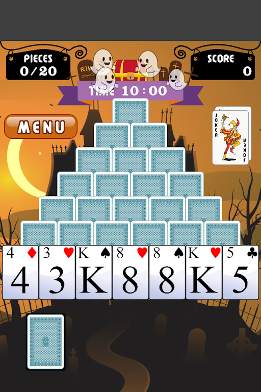 Pyramid Solitaire on Halloween Скриншот 2