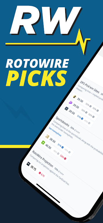 Schermata RotoWire Picks | Player Props 0