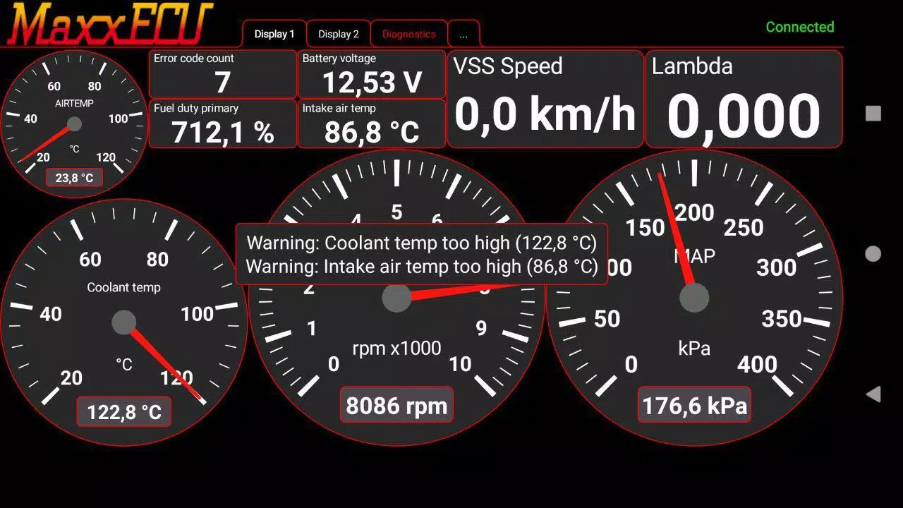 MaxxECU MDash Ekran Görüntüsü 1