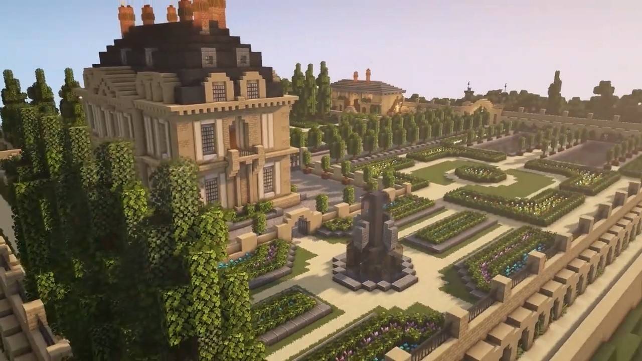 French Castle with Gardens Minecraft