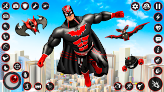 Bat Hero Dark Crime City Game स्क्रीनशॉट 1